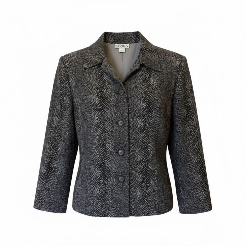 Briggs Snake Print Button Down Lightweight Jacket